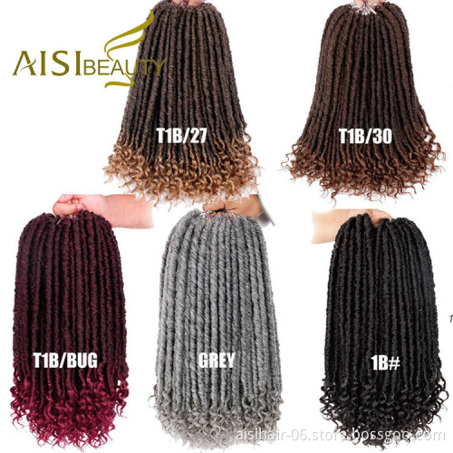 Aisi Beauty Hotselling Popular Goddess Faux Locs Braids Hair Extensions Synthetic Faux Crochet Braids Hairpieces For Black Women